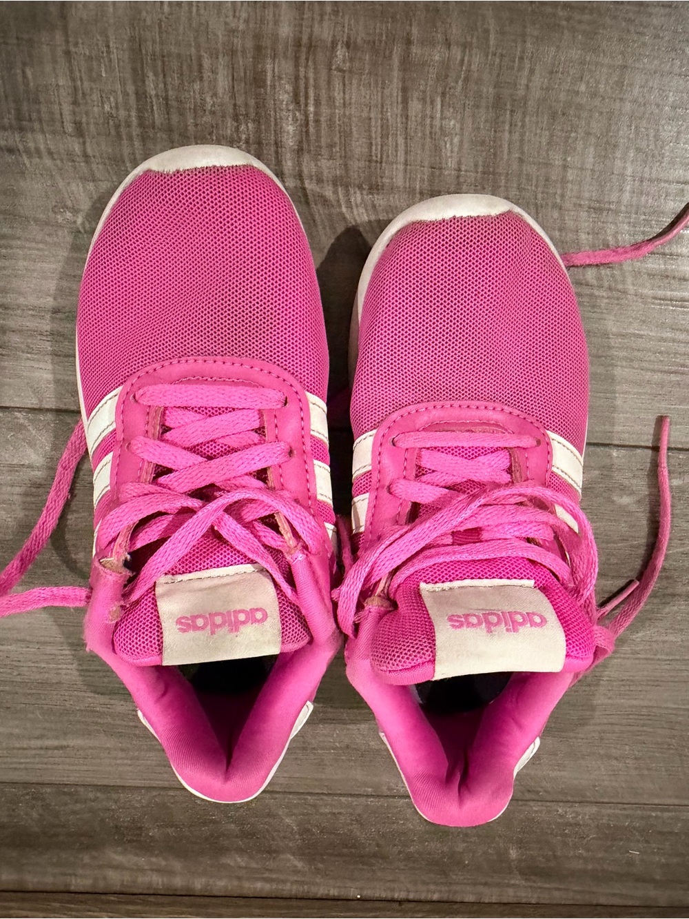 Adidas Kids Hot Pink and White Sneakers size 12
